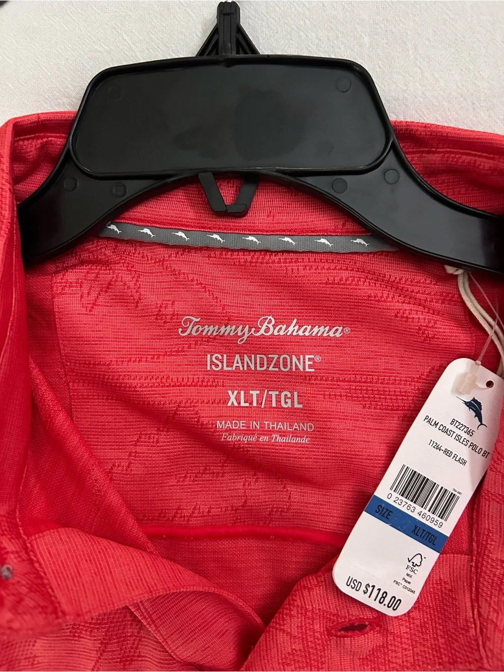 Men’s Tommy Bahama Polo Island Zone Shirt Red Flash Comfort & Cool Size XLT NWT